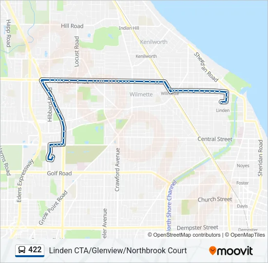 422 Bus Line Map