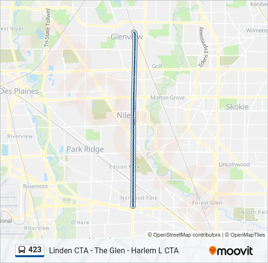 423 Bus Line Map