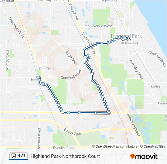 471 Bus Line Map