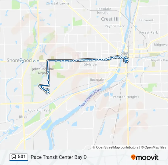501 Bus Line Map