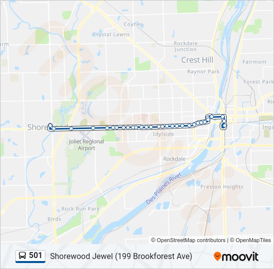 501 Bus Line Map