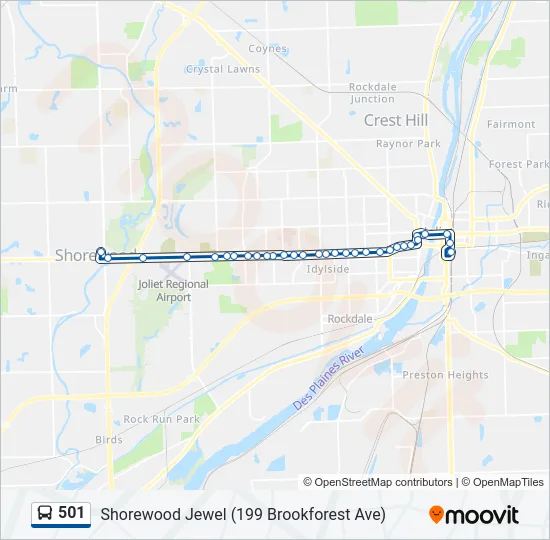 501 Bus Line Map