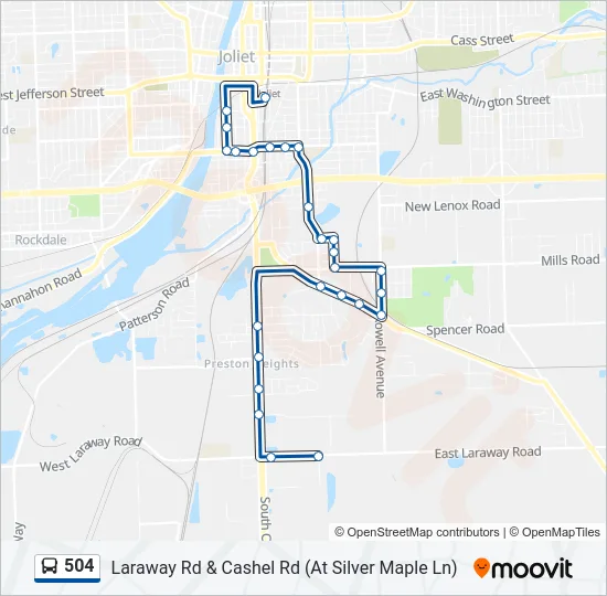504 Bus Line Map