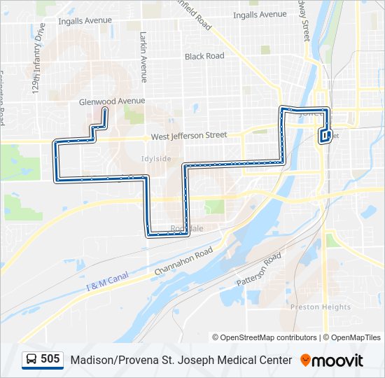 505 bus Line Map