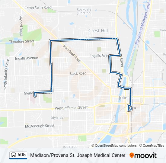 505 Bus Line Map