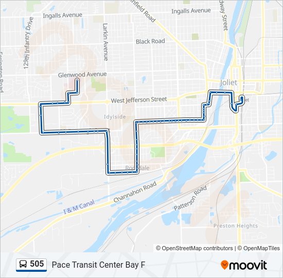 505 Bus Line Map