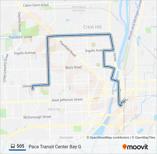 505 Bus Line Map