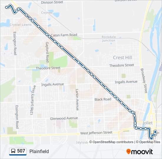 507 bus Line Map