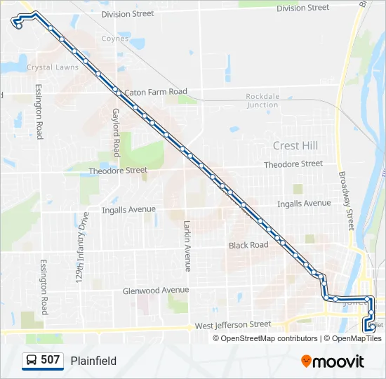 507 Bus Line Map