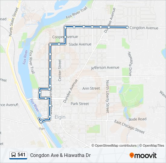 541 bus Line Map