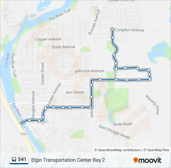 541 Bus Line Map