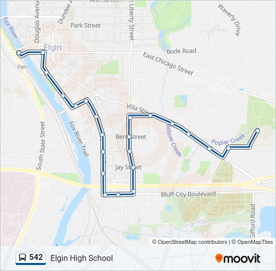 542 Bus Line Map