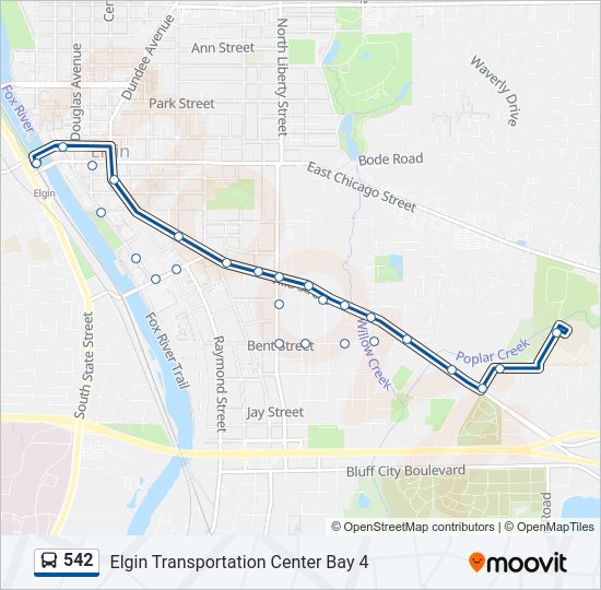 542 Bus Line Map