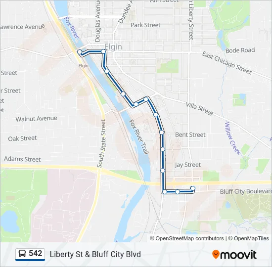 542 Bus Line Map
