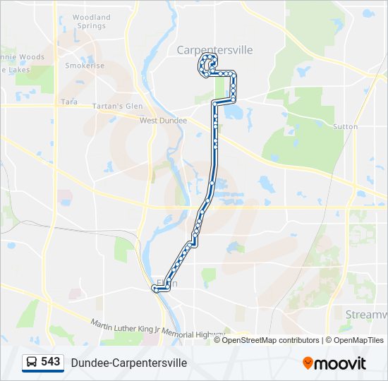 543 Bus Line Map