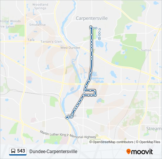 543 Bus Line Map