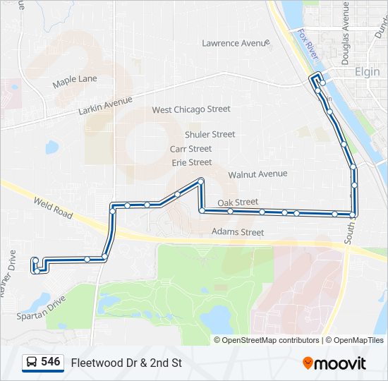 546 Bus Line Map