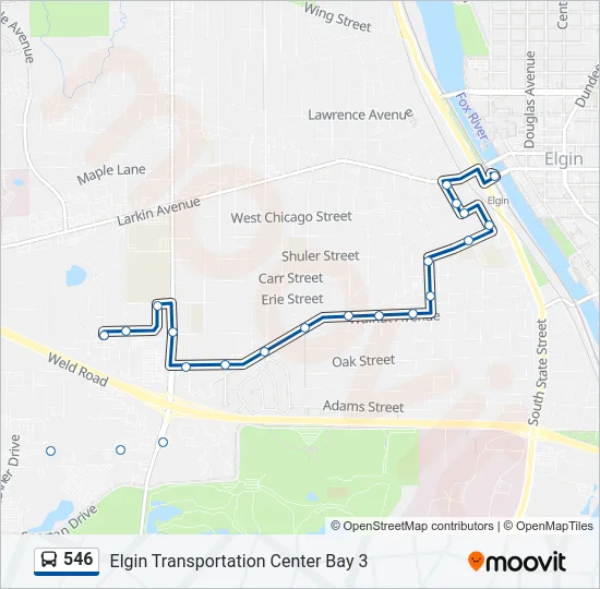 546 Bus Line Map
