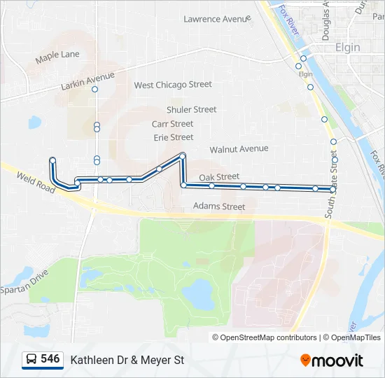 546 Bus Line Map