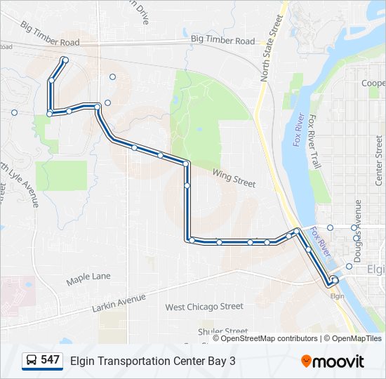 547 Bus Line Map