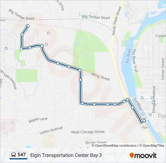 547 Bus Line Map