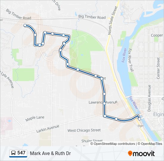 547 Bus Line Map