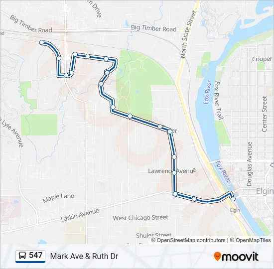547 Bus Line Map