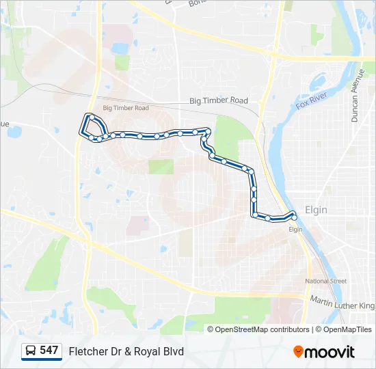 547 Bus Line Map