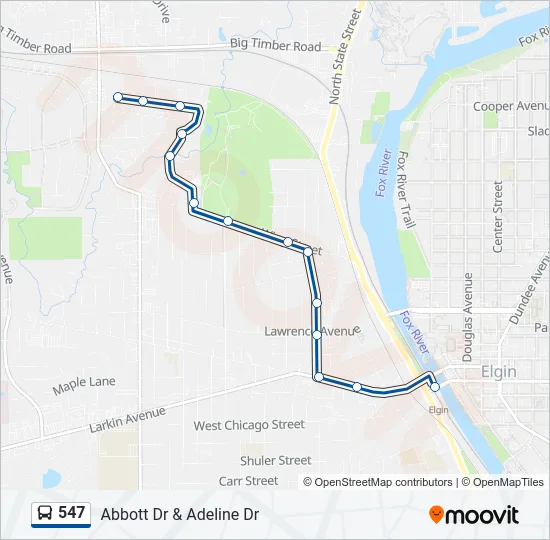 547 Bus Line Map