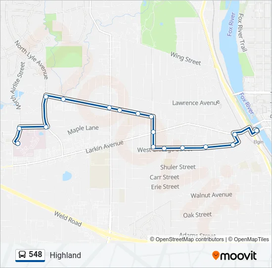 548 Bus Line Map