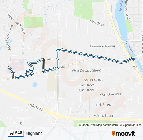 548 Bus Line Map