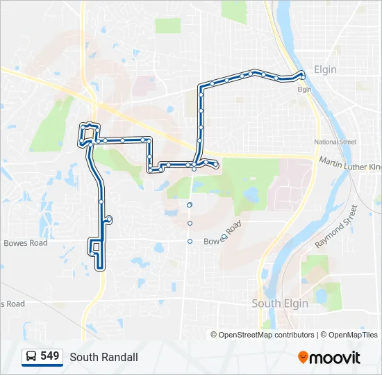 549 Bus Line Map