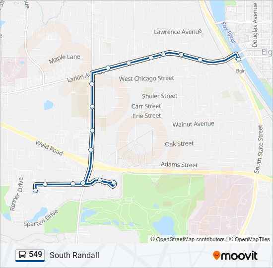 549 Bus Line Map