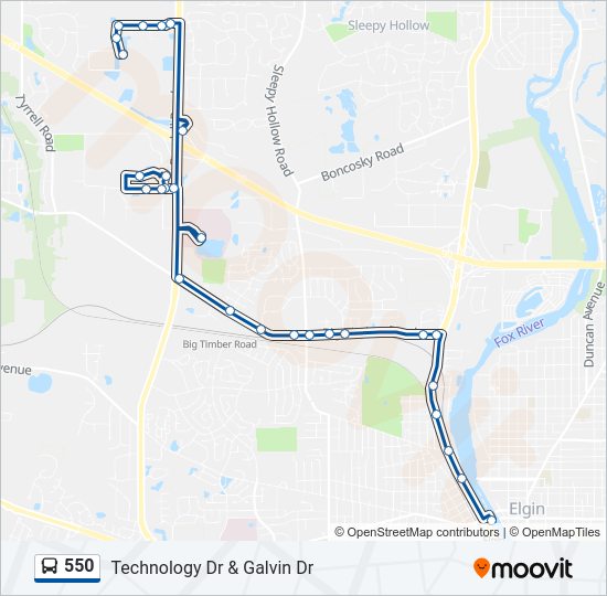 550 Bus Line Map