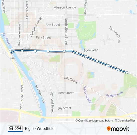 554 Bus Line Map
