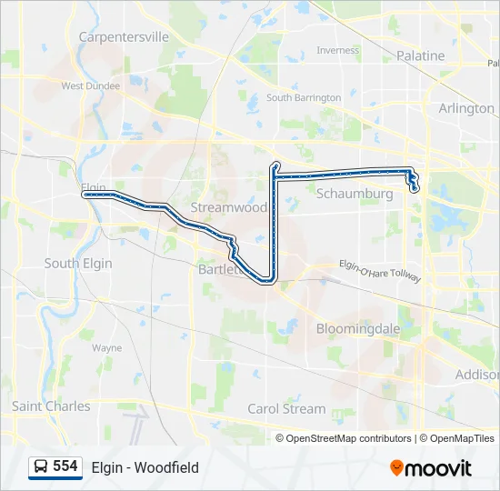 554 Bus Line Map