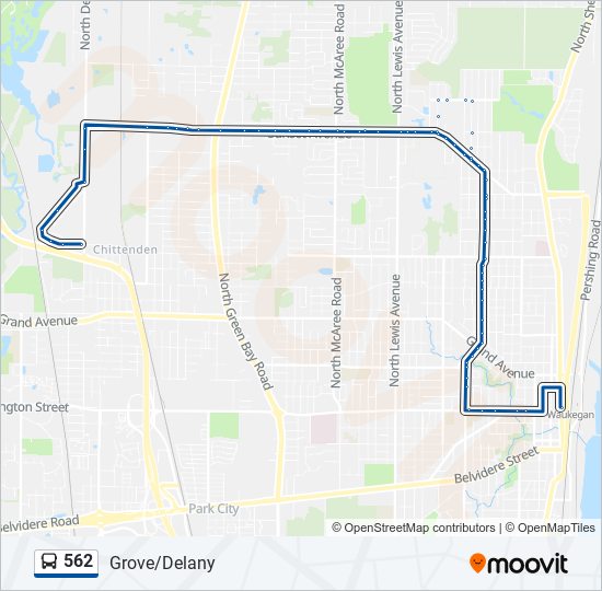 Mapa de 562 de autobús