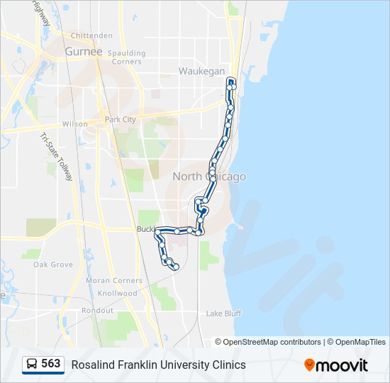 563 Bus Line Map