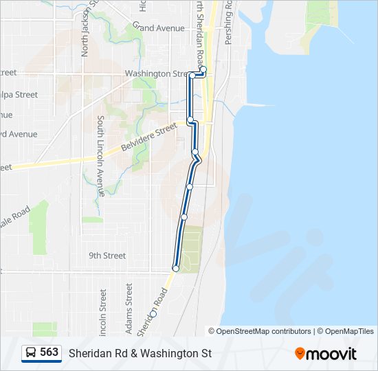 563 bus Line Map