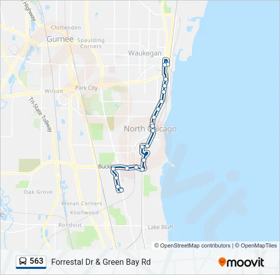563 Bus Line Map