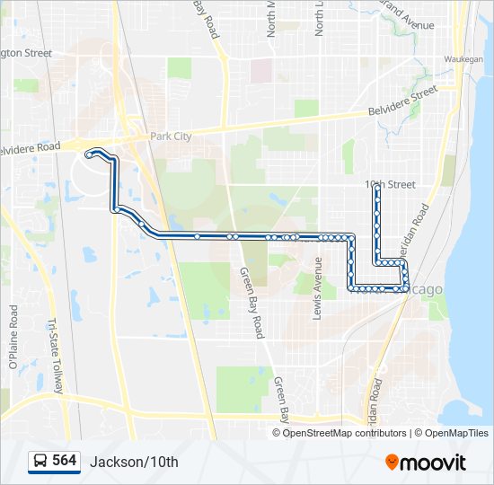 Mapa de 564 de autobús