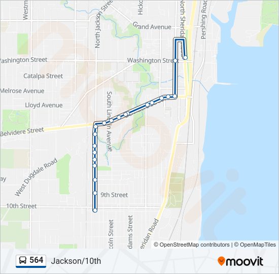 564 bus Line Map