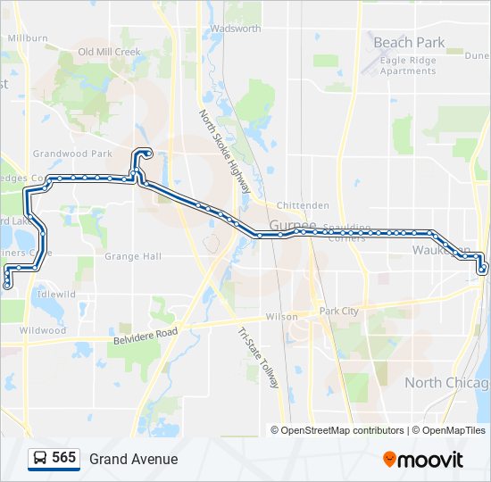 565 Bus Line Map