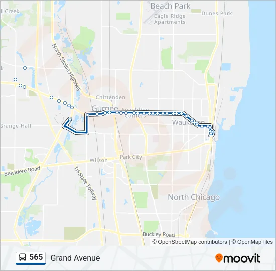 565 Bus Line Map