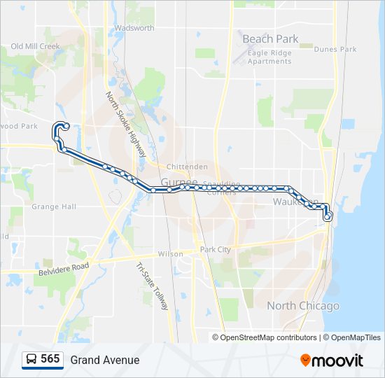 565 Bus Line Map