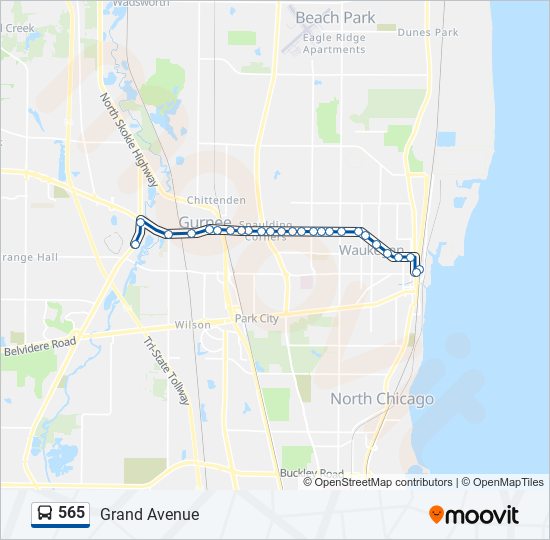 565 Bus Line Map
