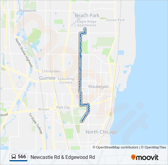 Mapa de 566 de autobús