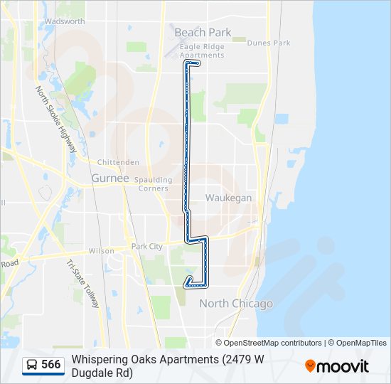 566 Bus Line Map