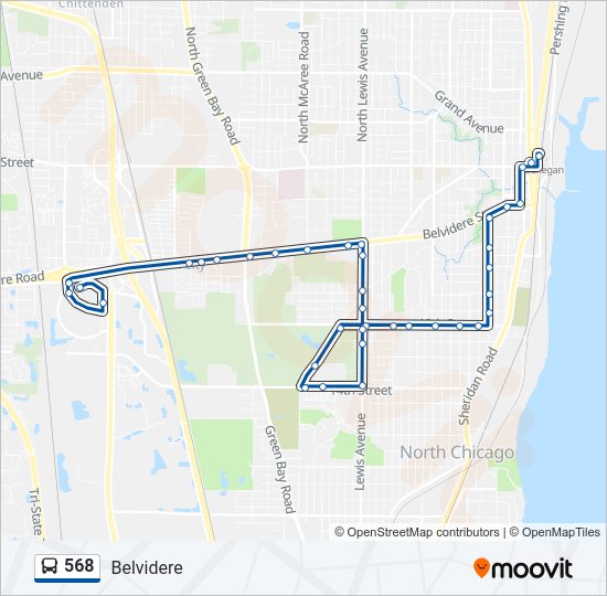 568 Bus Line Map