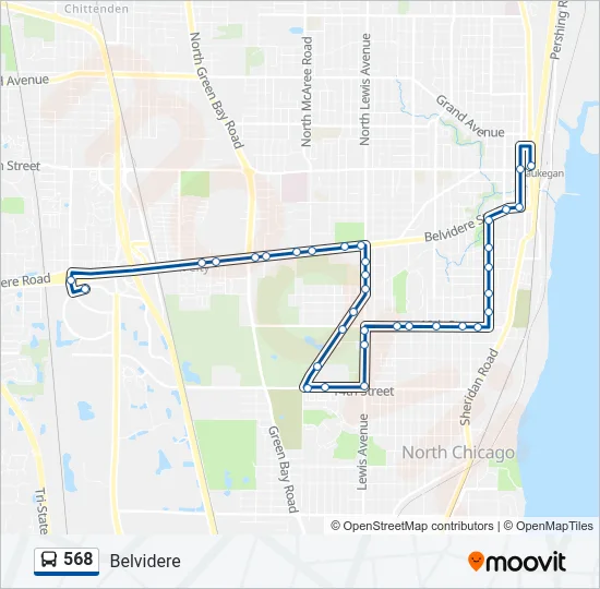 568 Bus Line Map